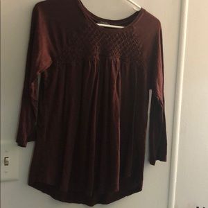 Lucky maroon 3/4 sleeve shirt